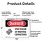 Signmission Stay Clear Of Moving Conveyors Danger Sign, Aluminum, 10in W x 7in L, 2PK OS-2PACK-DS-A-710-L-1579 - alternate 5